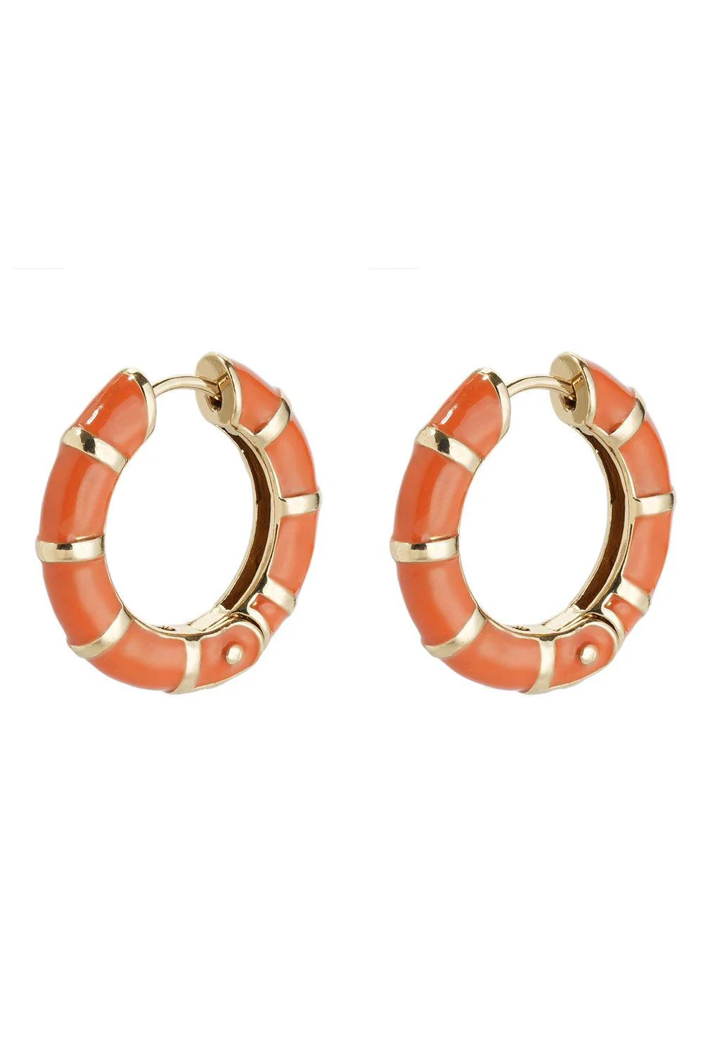 Red Bambou Hoop Earrings