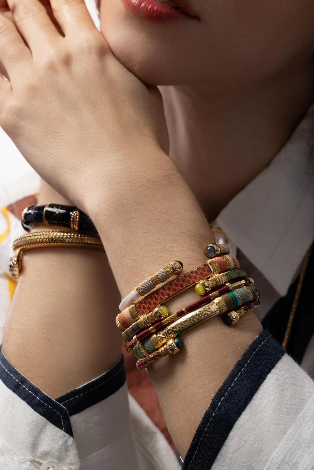 Sari Raffia Acetate Bracelet - Image 3