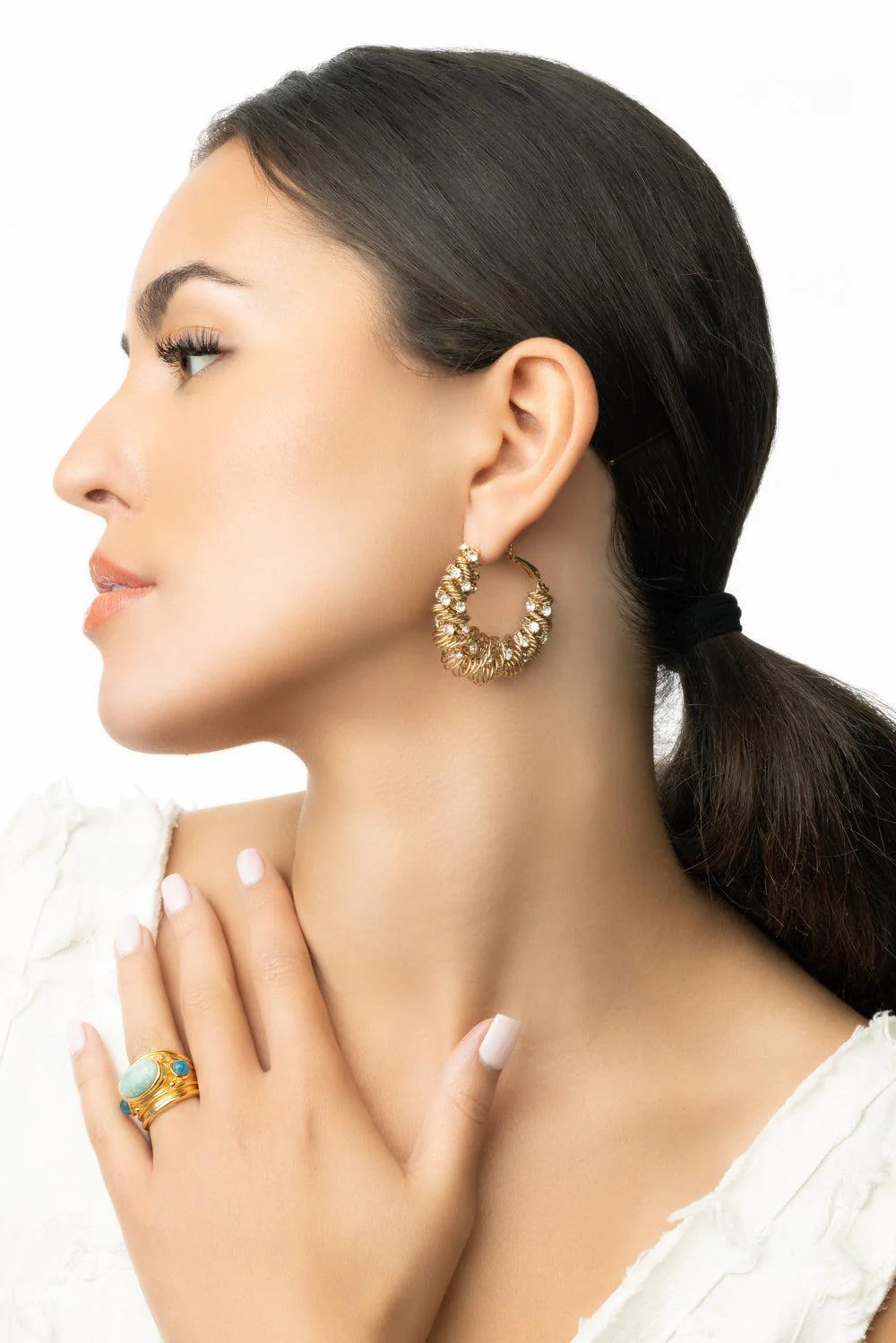 Strass Hoop Earrings - Image 2