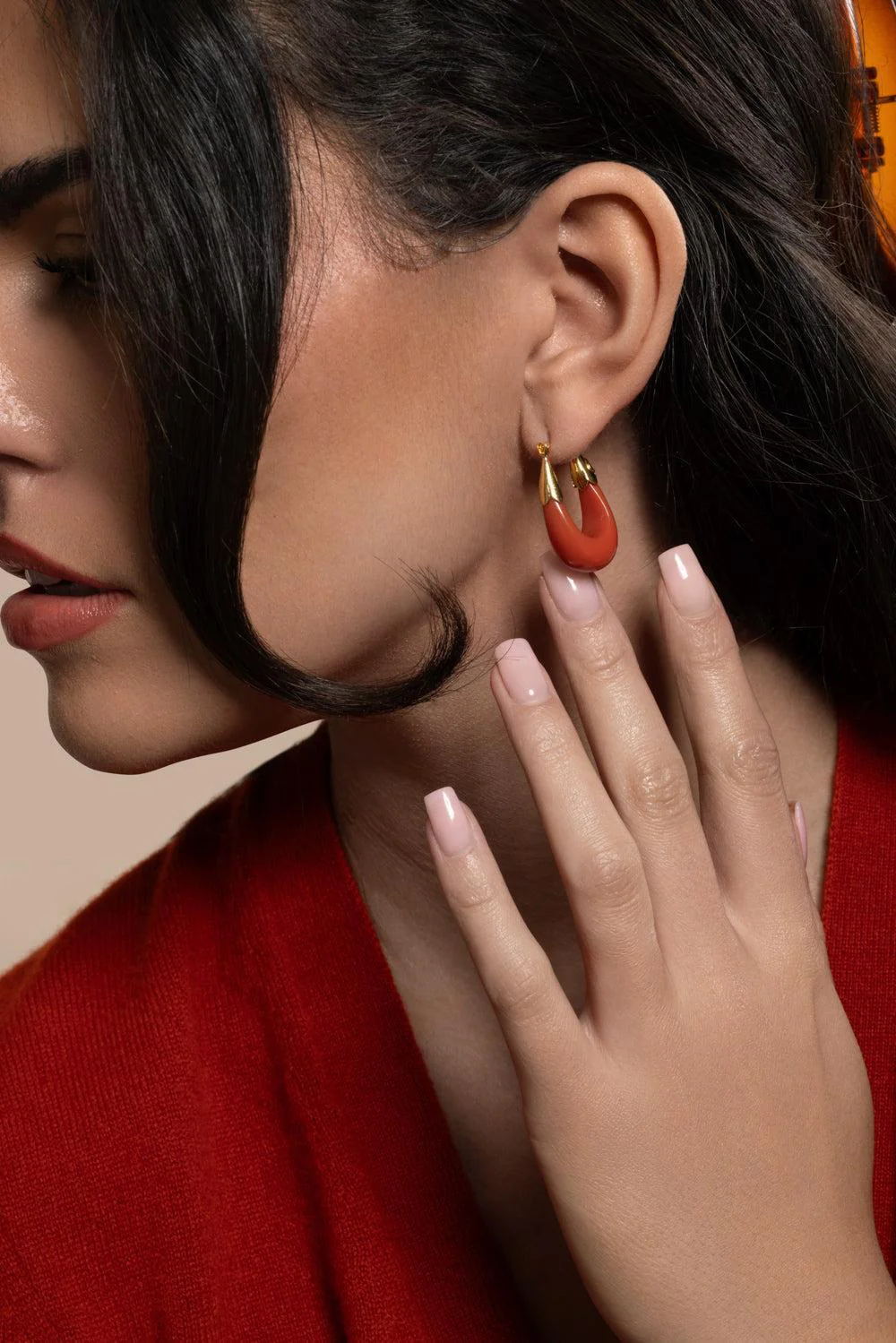 Terracotta Small Ecume Earrings - Image 2