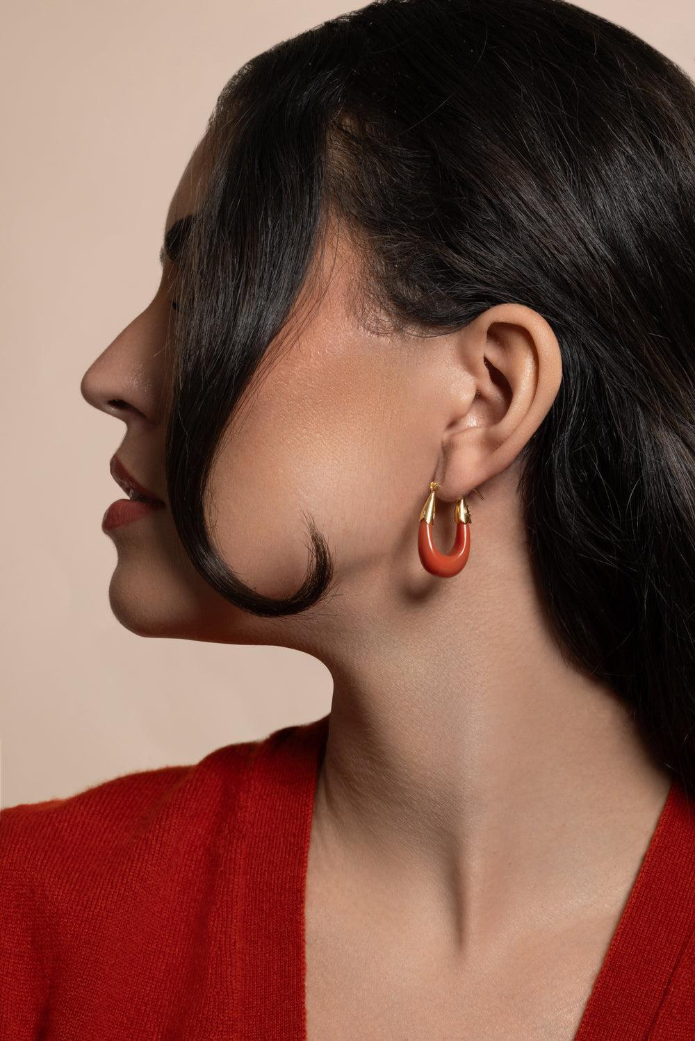 Terracotta Small Ecume Earrings - Image 3