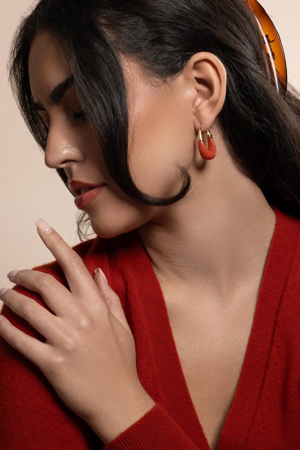 Terracotta Small Ecume Earrings - Image 4