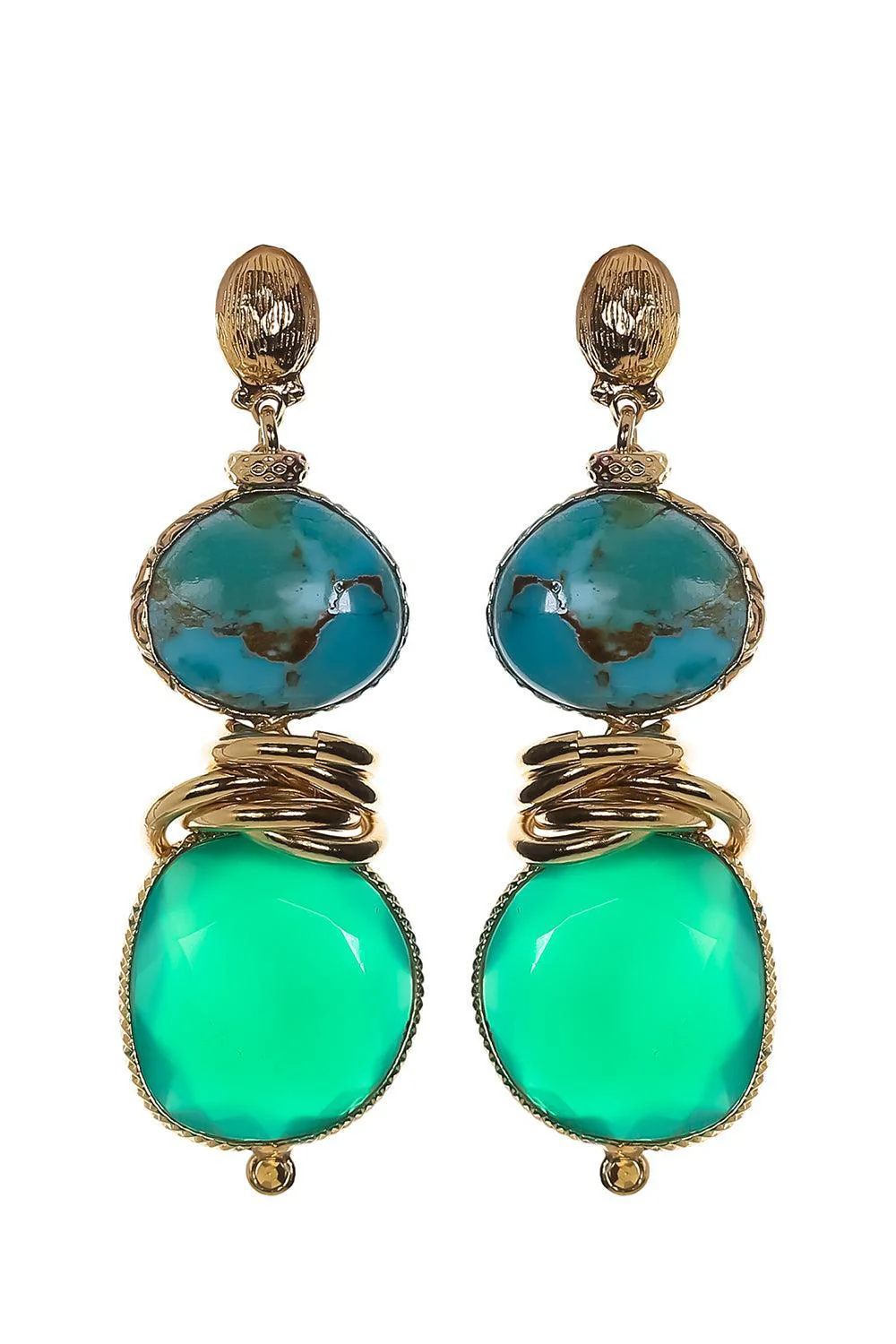 Turquoise Green Drop Sirena Earrings