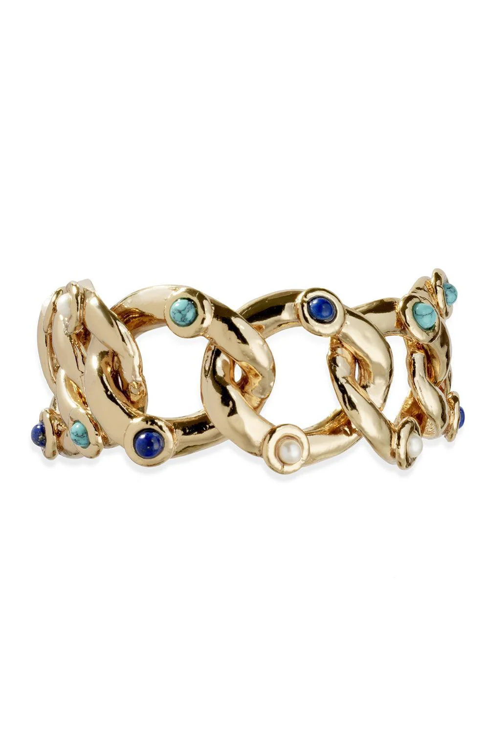 Turquoise Lapis Pearl Mitsi Bracelet