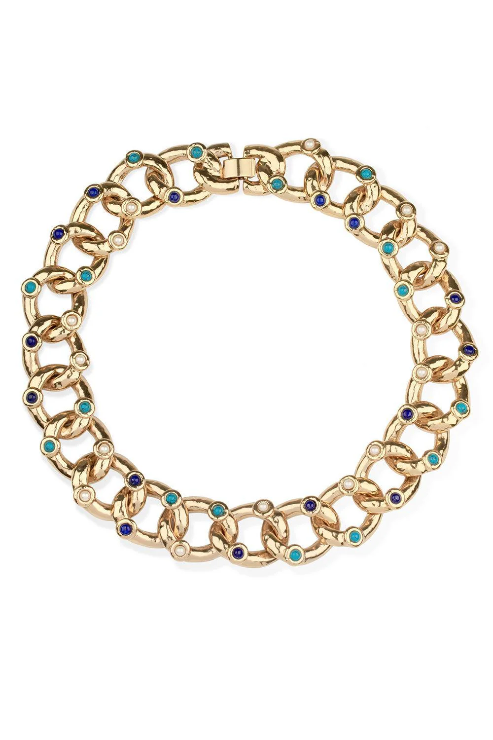 Turquoise Lapis Pearl Mitsi Necklace