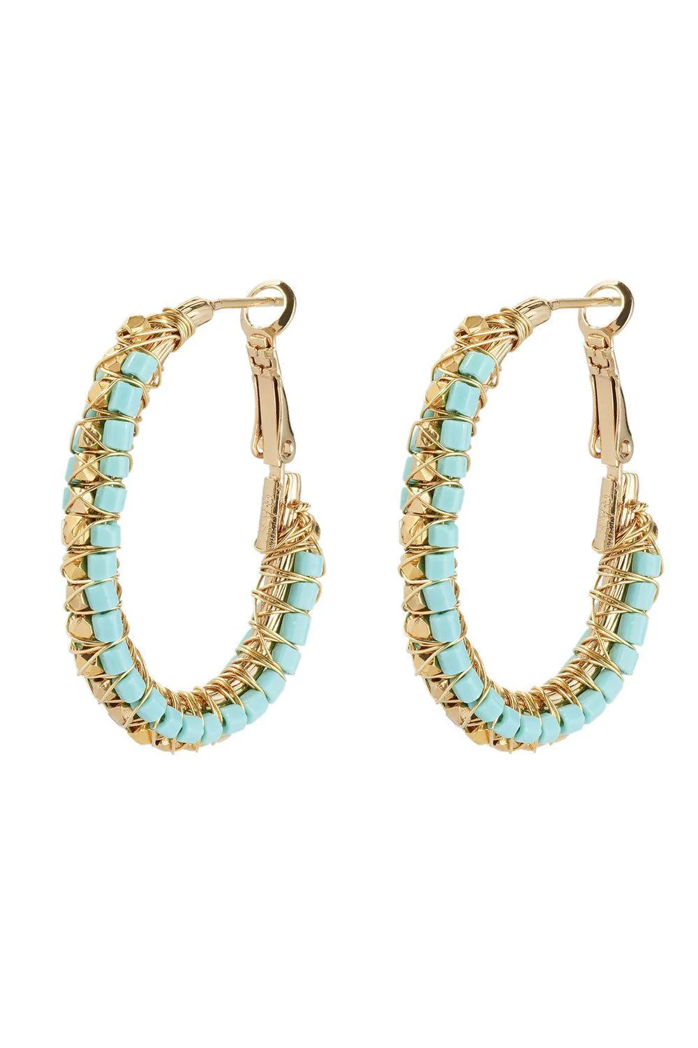 Turquoise Lyre Hoop Earrings
