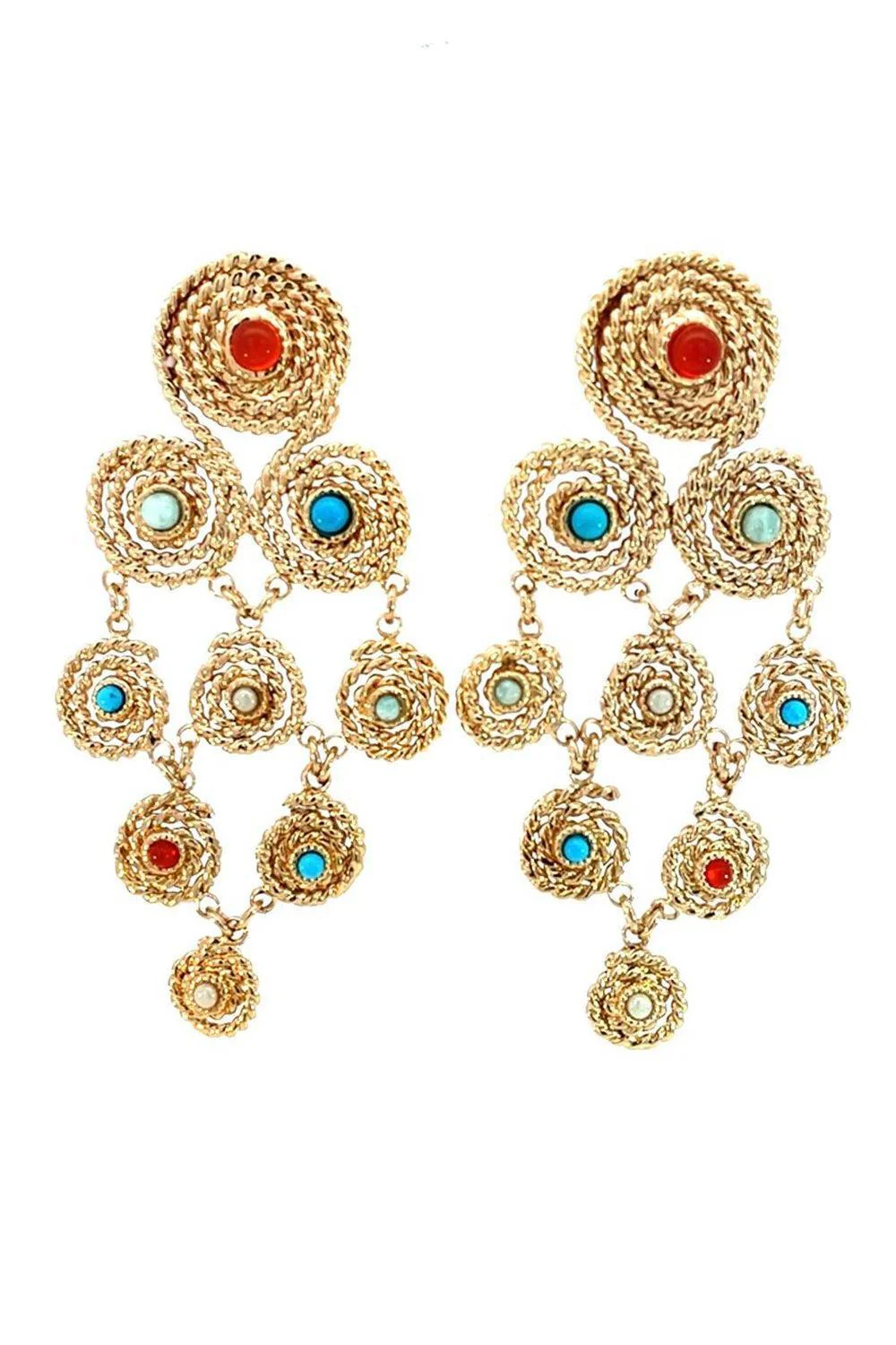 Turquoise Pearl Carnelian Mistral Earrings