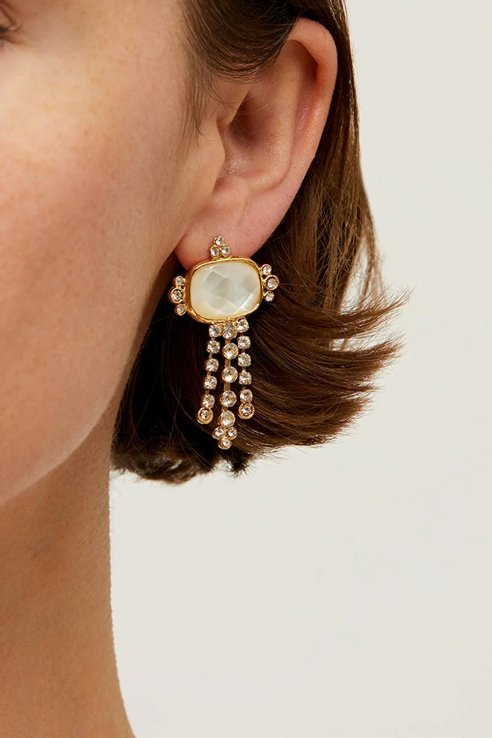 White Tiki Earrings - Image 2