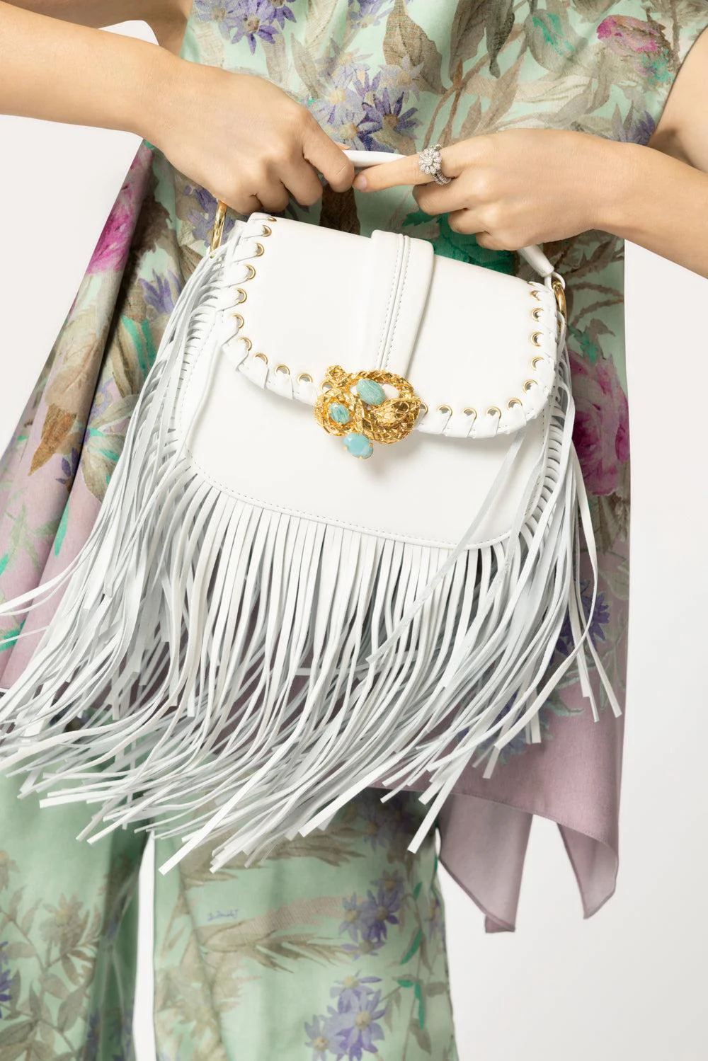 Alice Fringe Bag - White - Image 4