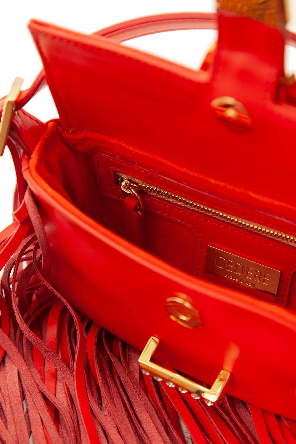 Mini Fringe Habibi Bag - Papaya - Image 5