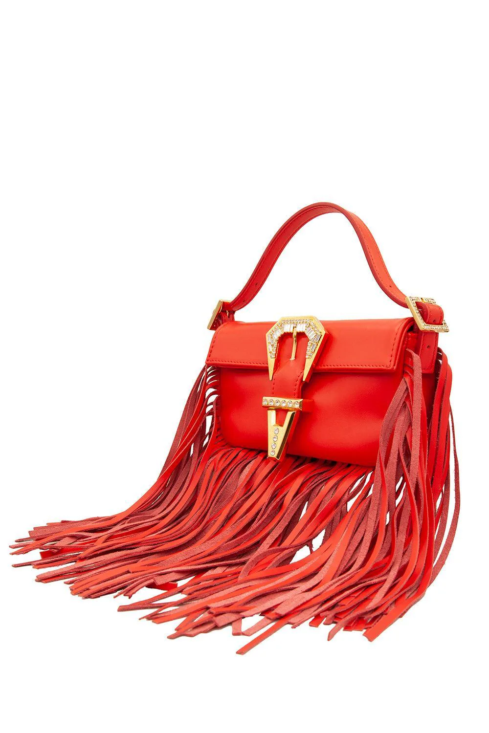 Mini Fringe Habibi Bag - Papaya - Image 6
