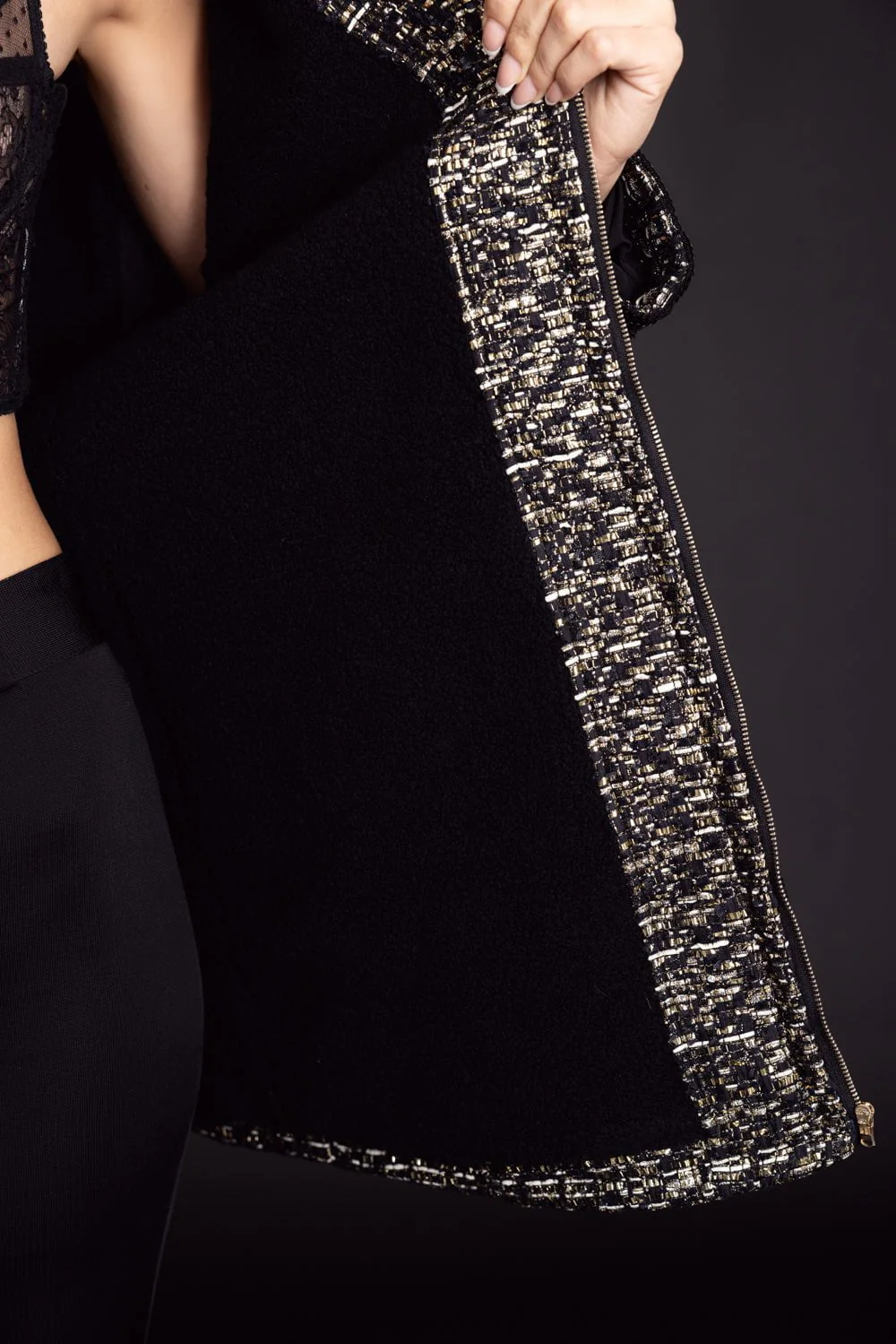 Boucle Tweed Long Coat - Image 5