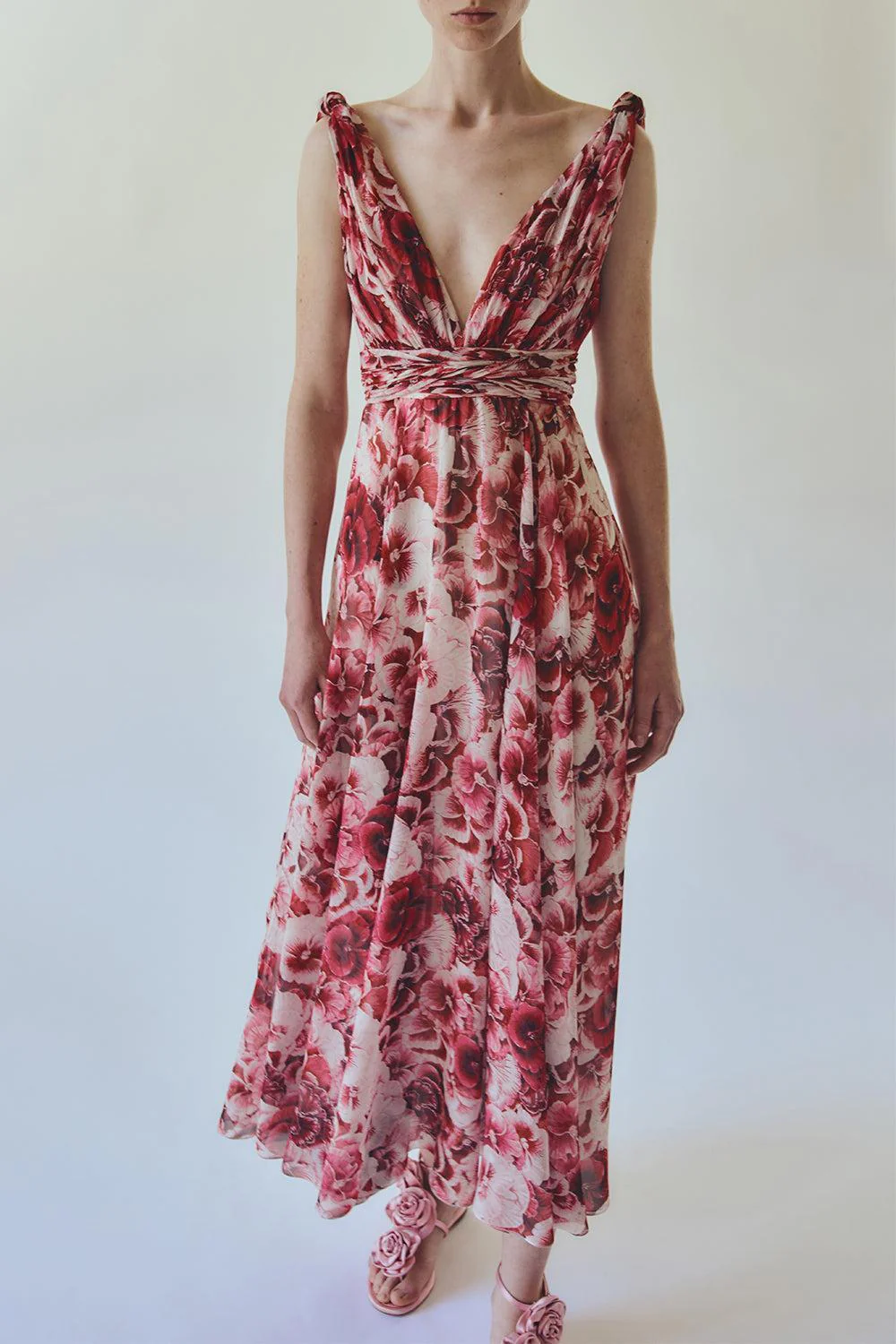 Sleeveless Pansies Dress - Image 2