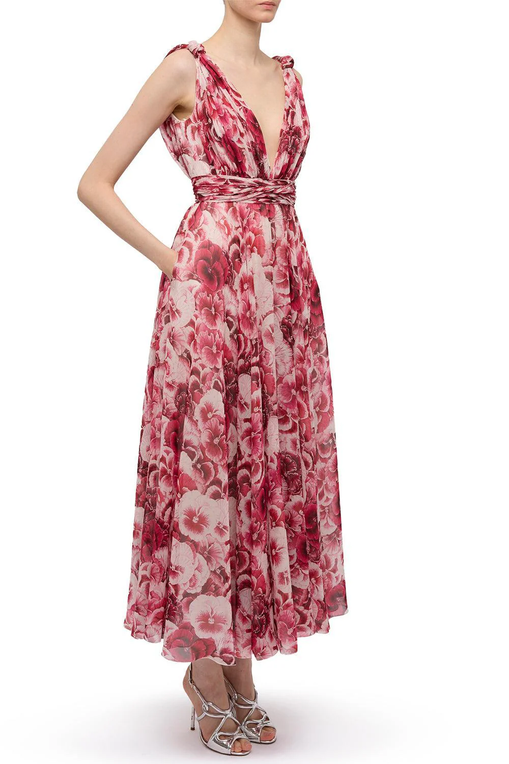 Sleeveless Pansies Dress - Image 3