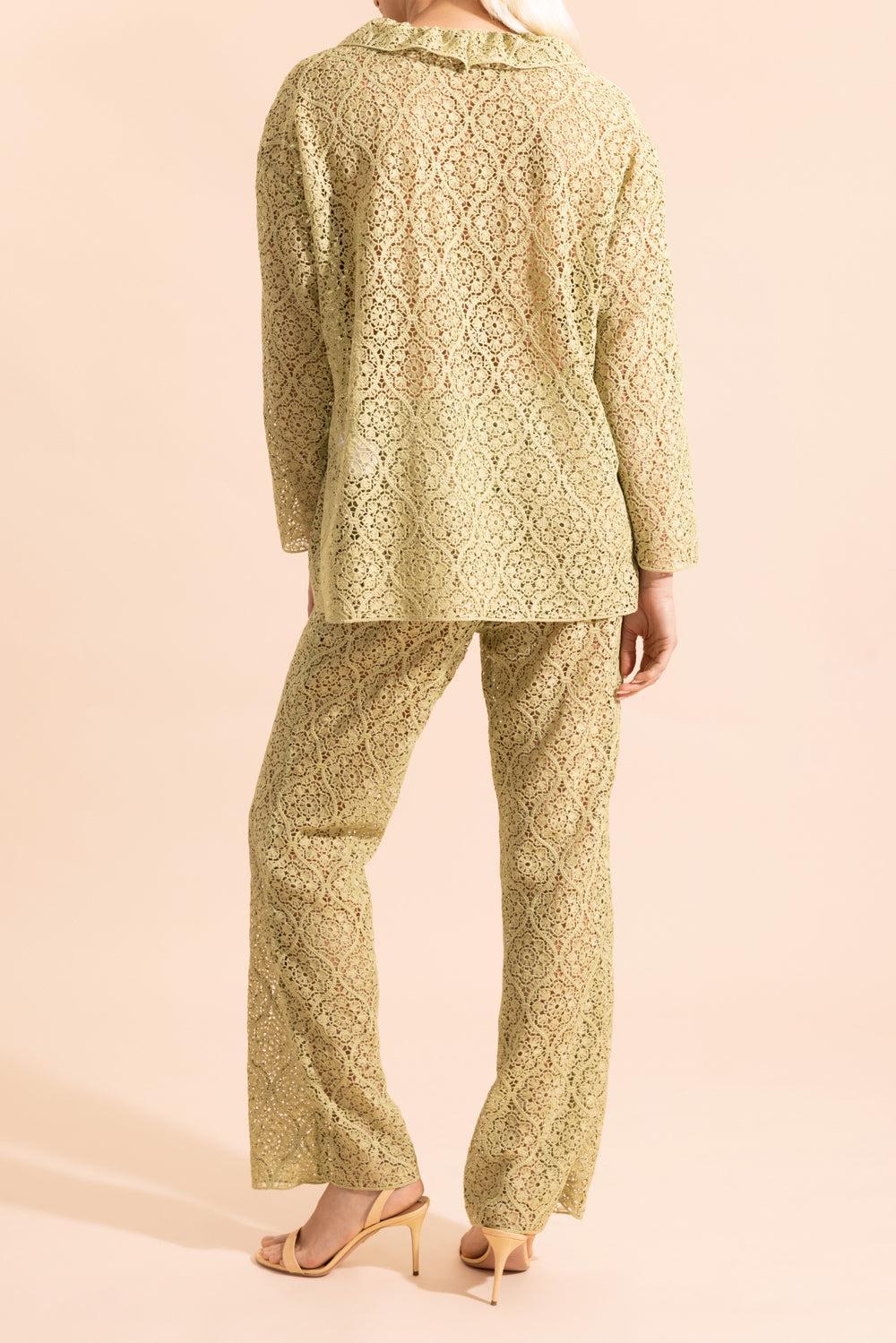 Filigree Macrame Ruffle Blouse - Image 3