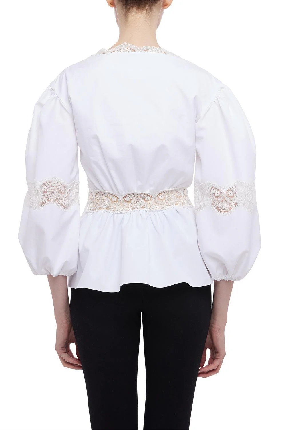 Long Sleeve Embroidered Peplum Blouse - Image 2