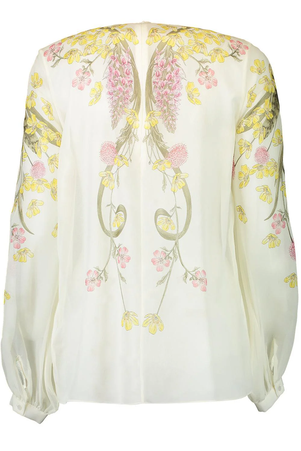 Long Sleeve Printed Blouse - Ivory Multi - Image 5