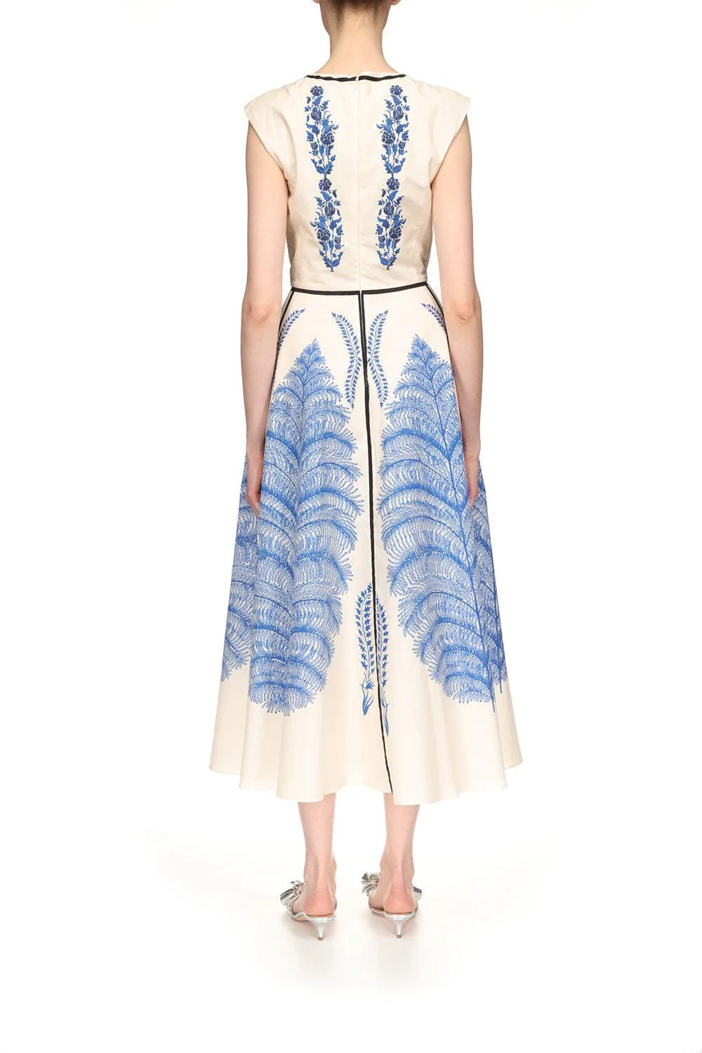 Sleeveless Printed Poplin Dress - Image 3