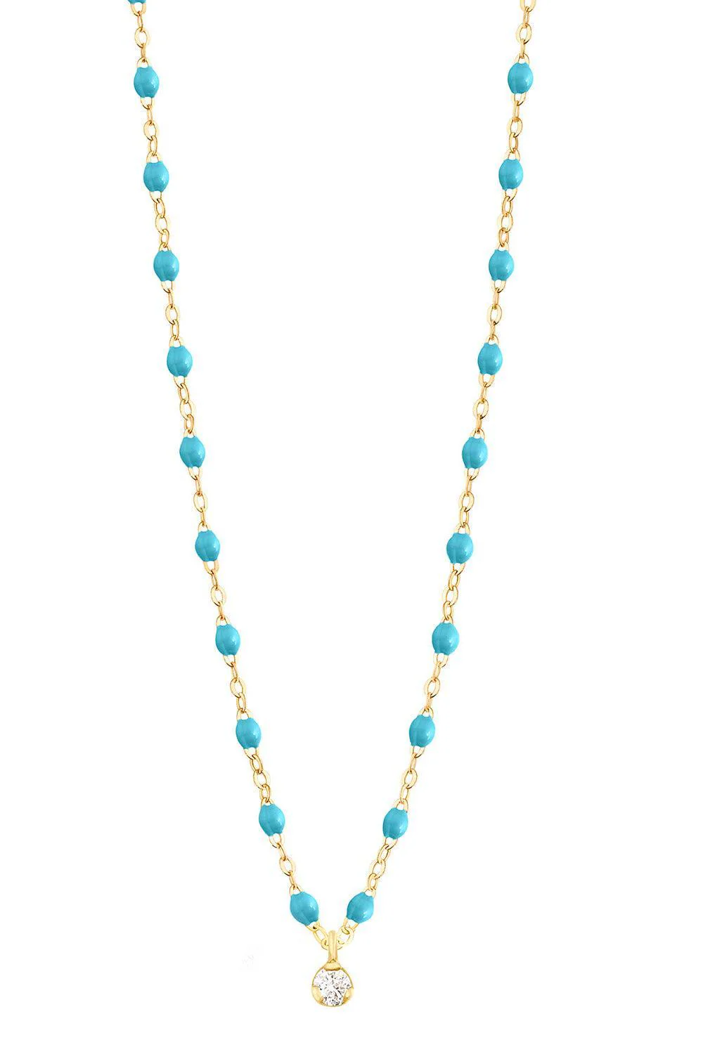 1 Diamond Turquoise Gigi Classic Supreme Necklace - Yellow Gold