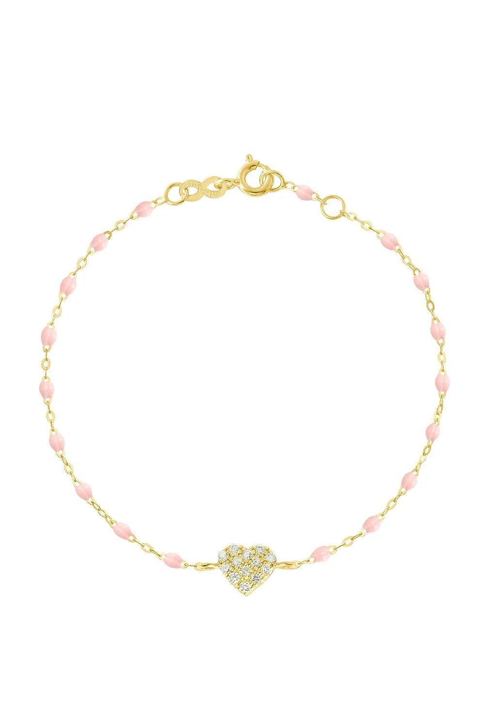 Diamond Baby Pink Classic In Love Bracelet - Yellow Gold