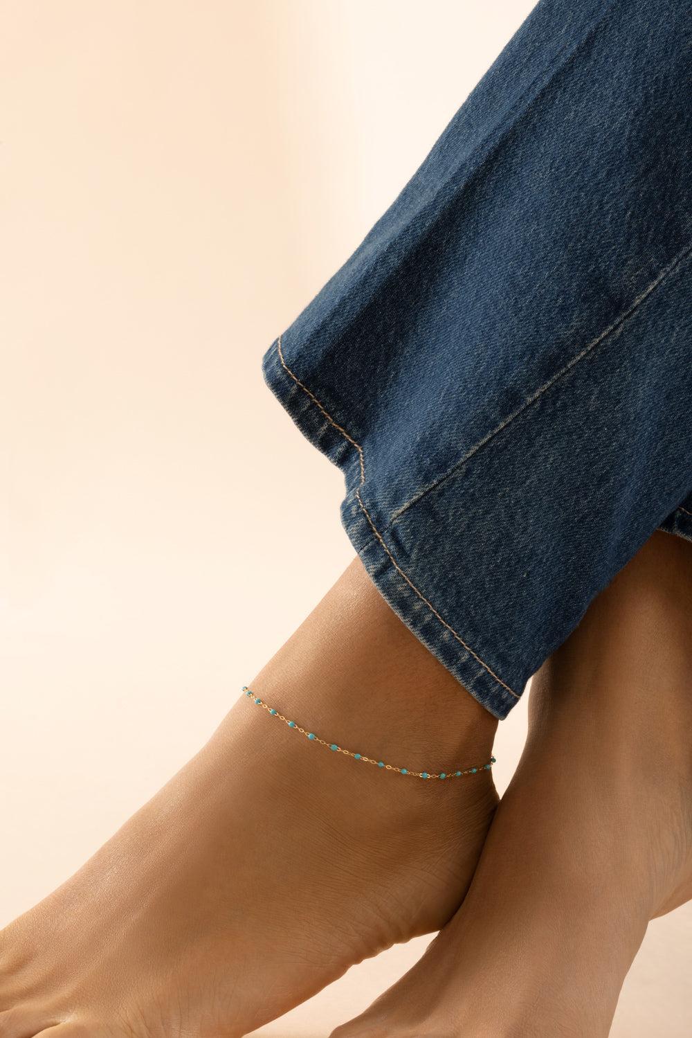 Classic Gigi Anklet - Turquoise Green - Image 4