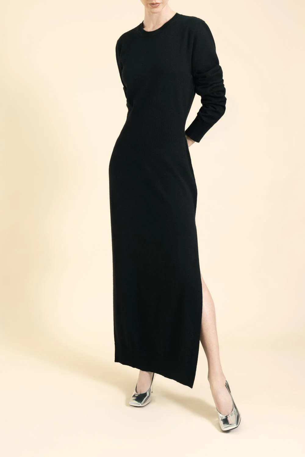 Long Sleeve Slit Dress - Image 2