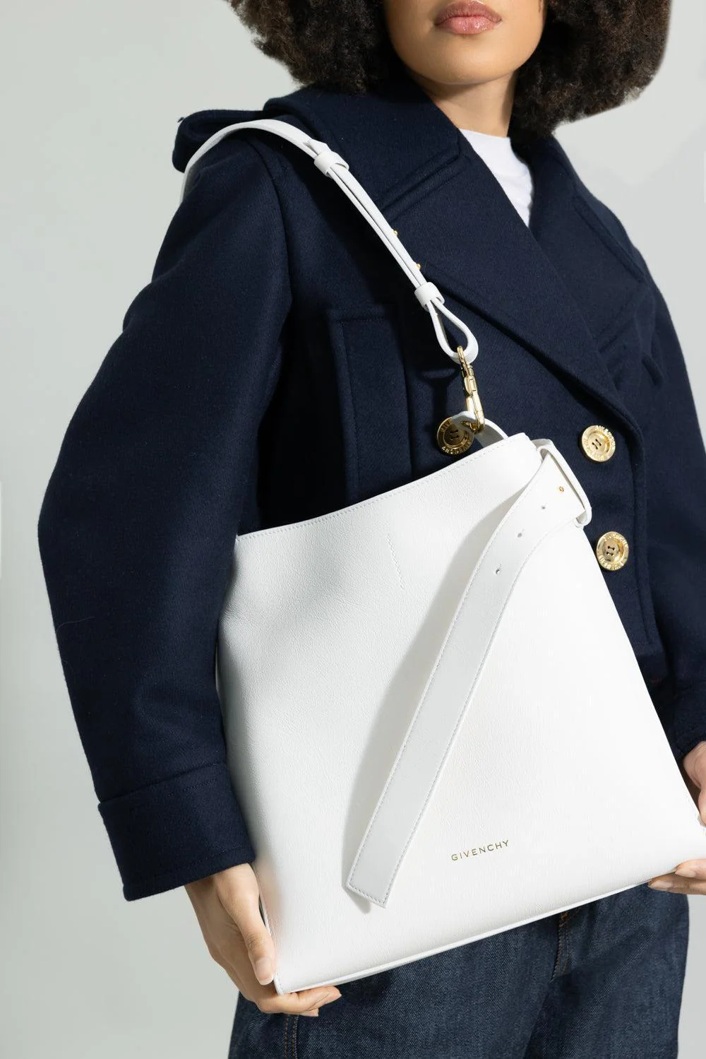 Medium Belted Hobo Bag - Ivory - Image 2