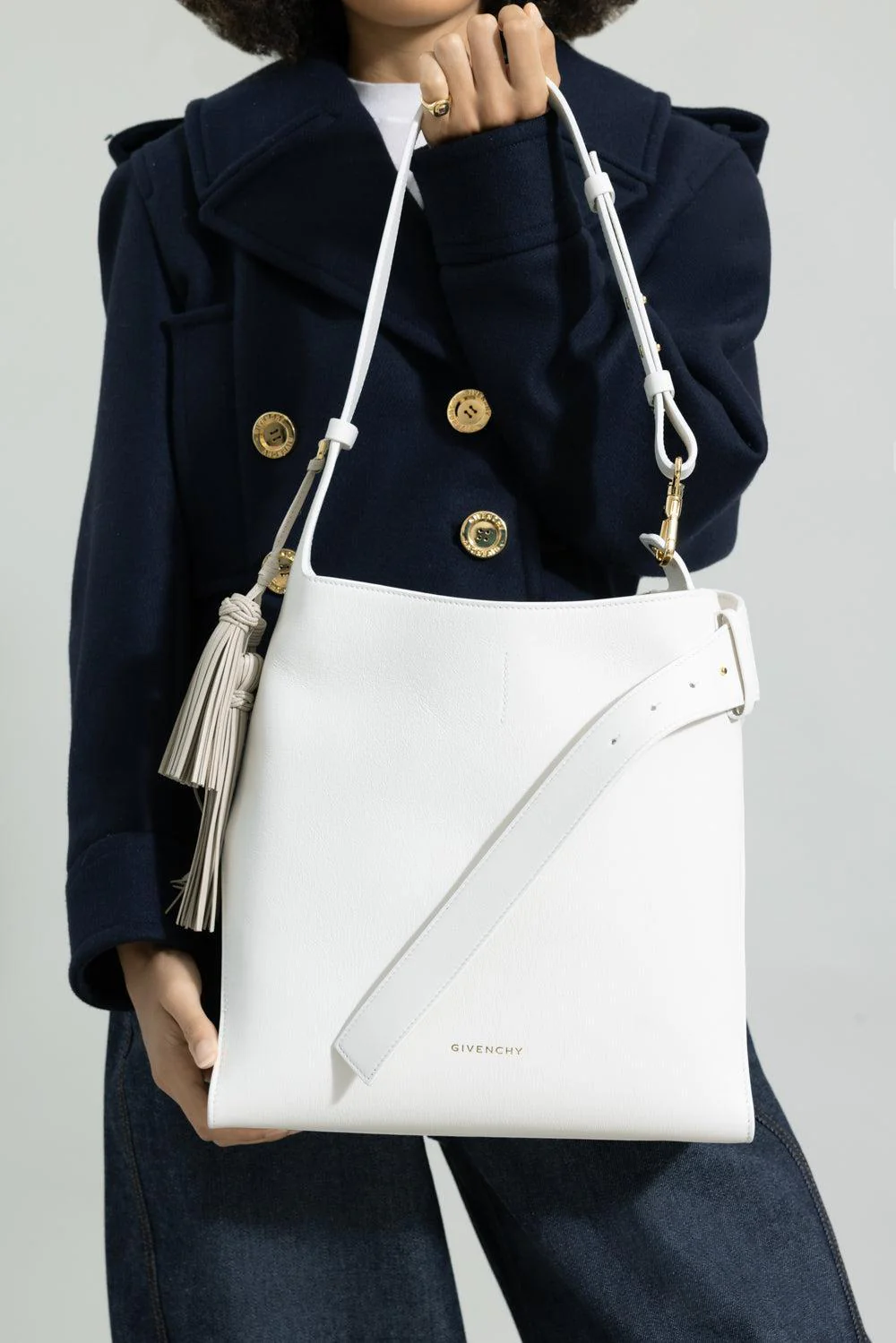 Medium Belted Hobo Bag - Ivory - Image 4