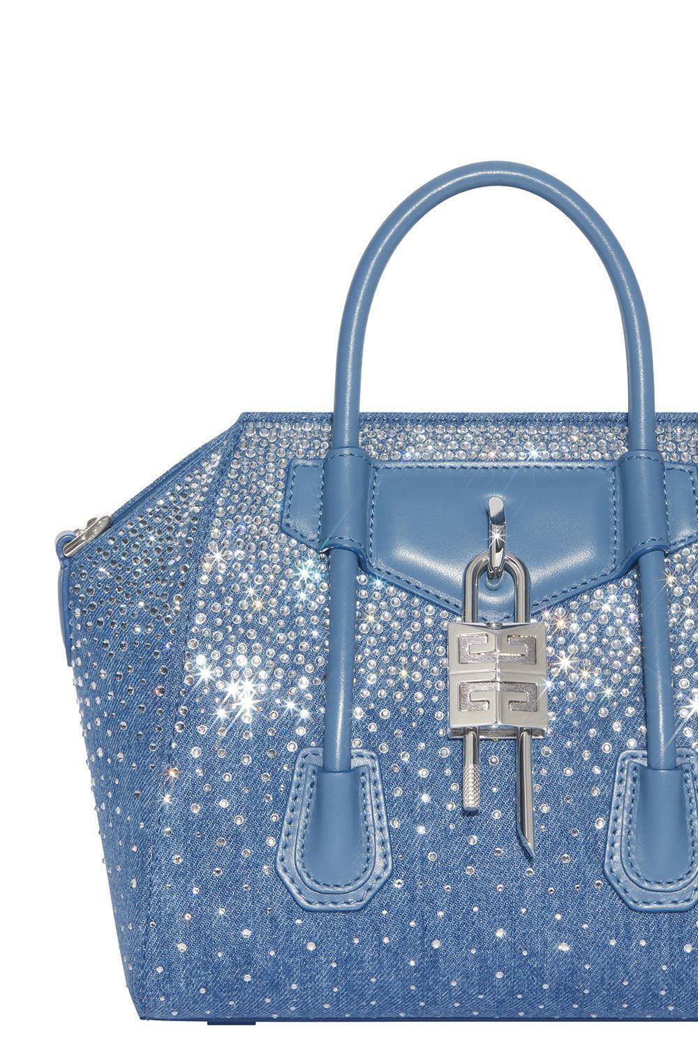 Mini Antigona Lock Bag - Denim - Image 6