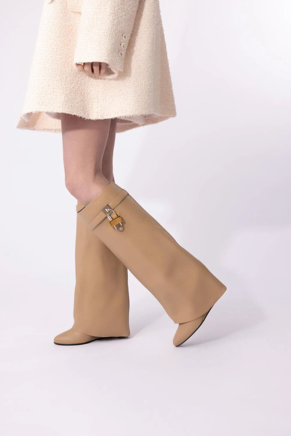 Shark Lock Boots - Beige - Image 5