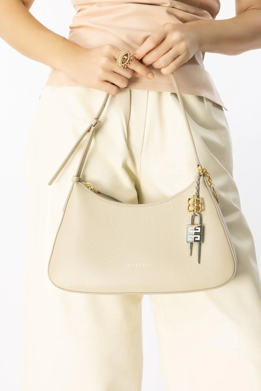 Small Lucky Lock Bag - Natural Beige - Image 2