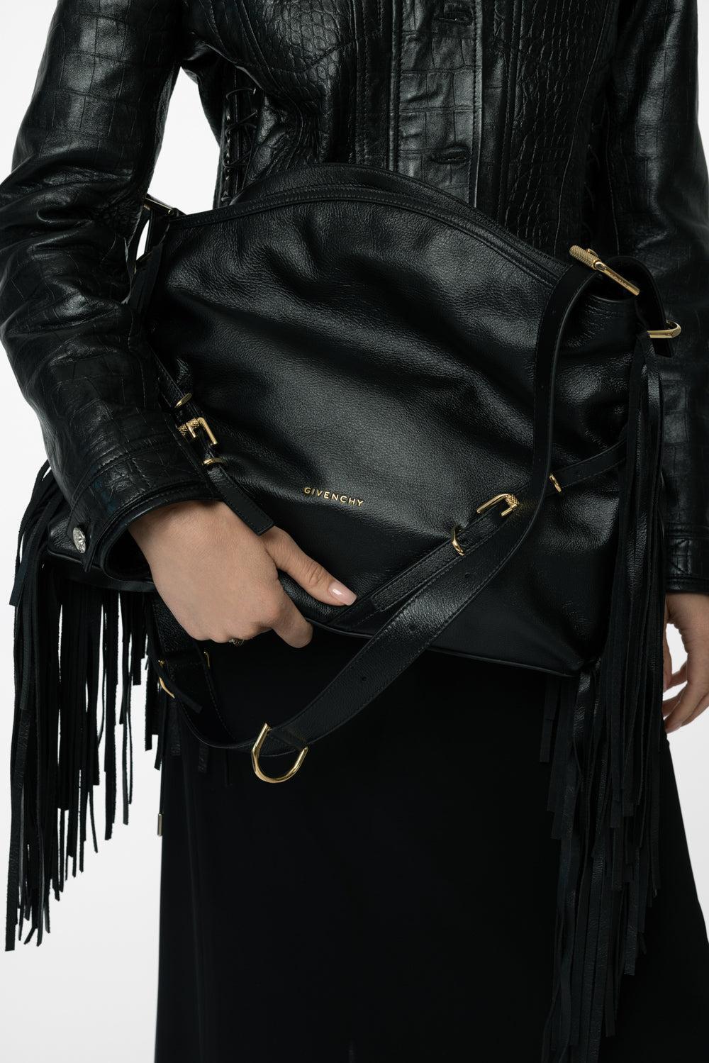 Voyou Medium Bag - Black Fringe - Image 3