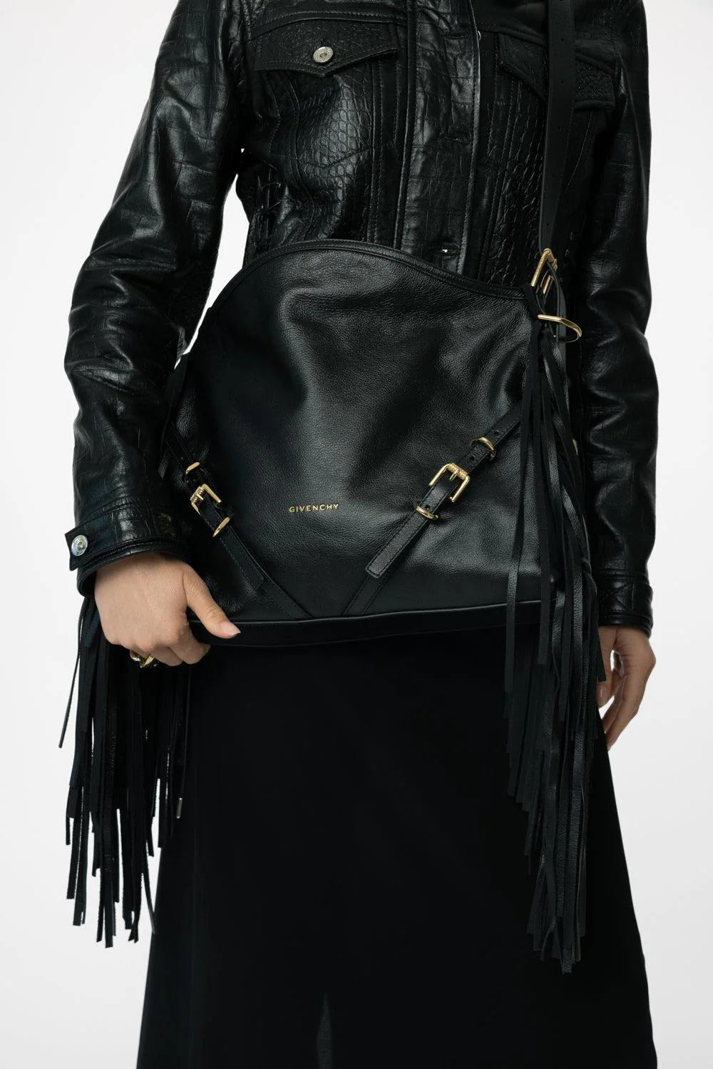Voyou Medium Bag - Black Fringe - Image 4