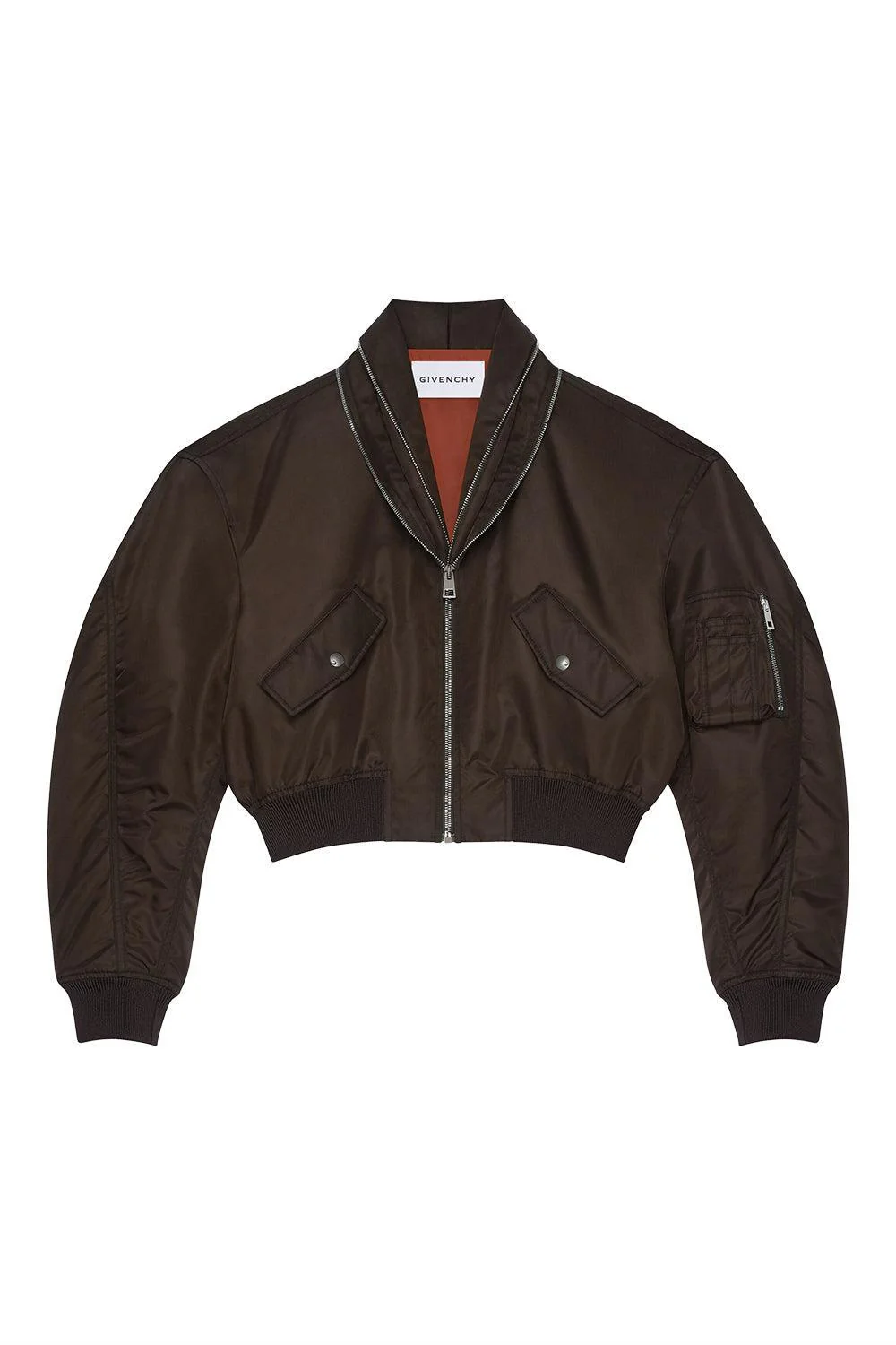 Zipped Shawl Collar Bomber Jacket