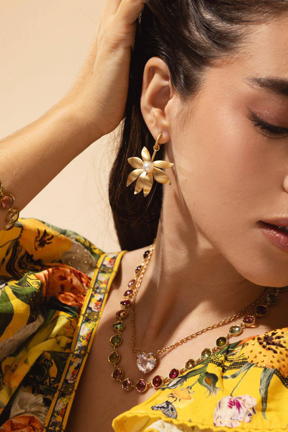 Golden Blossom Convertible Earrings - Image 4