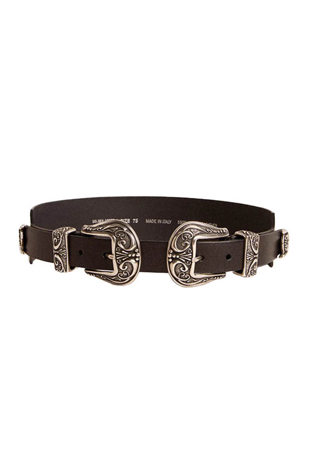 Double Buckle Lace Belt - Black