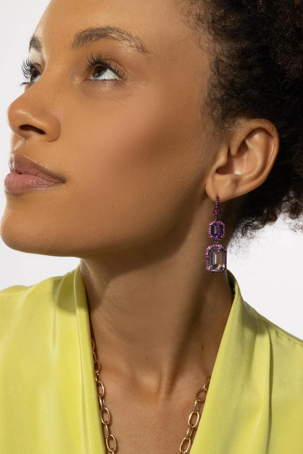 Amethyst Pink Sapphire Earrings - Image 4