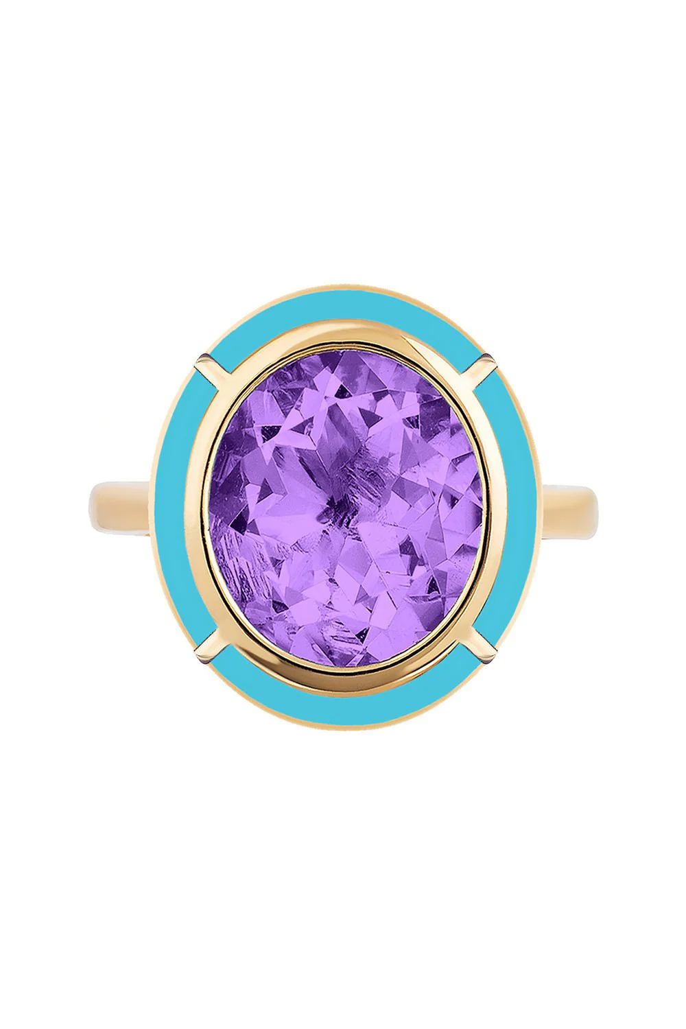 Amethyst Turquoise Oval Ring