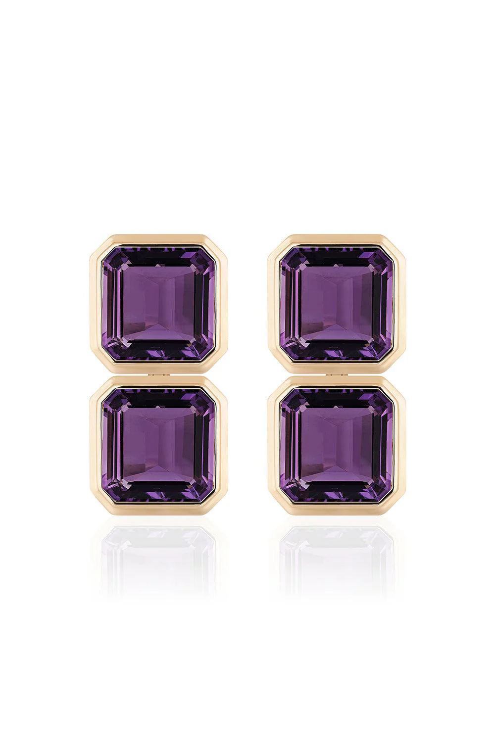 Amethyst Two Row Manhattan Earrings