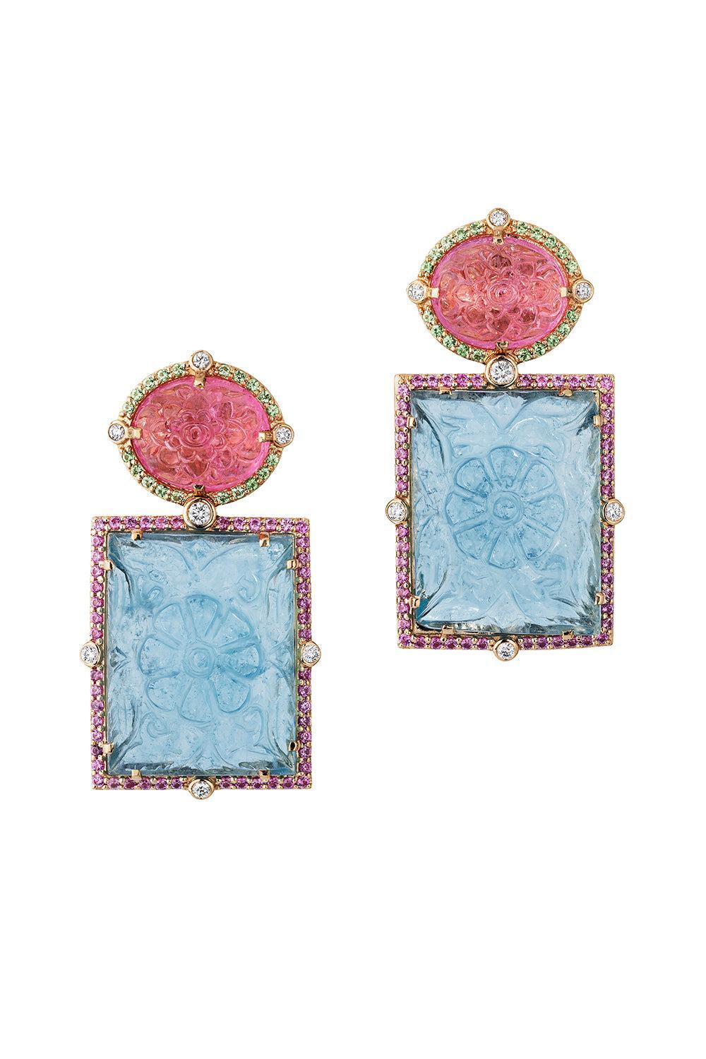 Aquamarine Tourmaline G-One Earrings