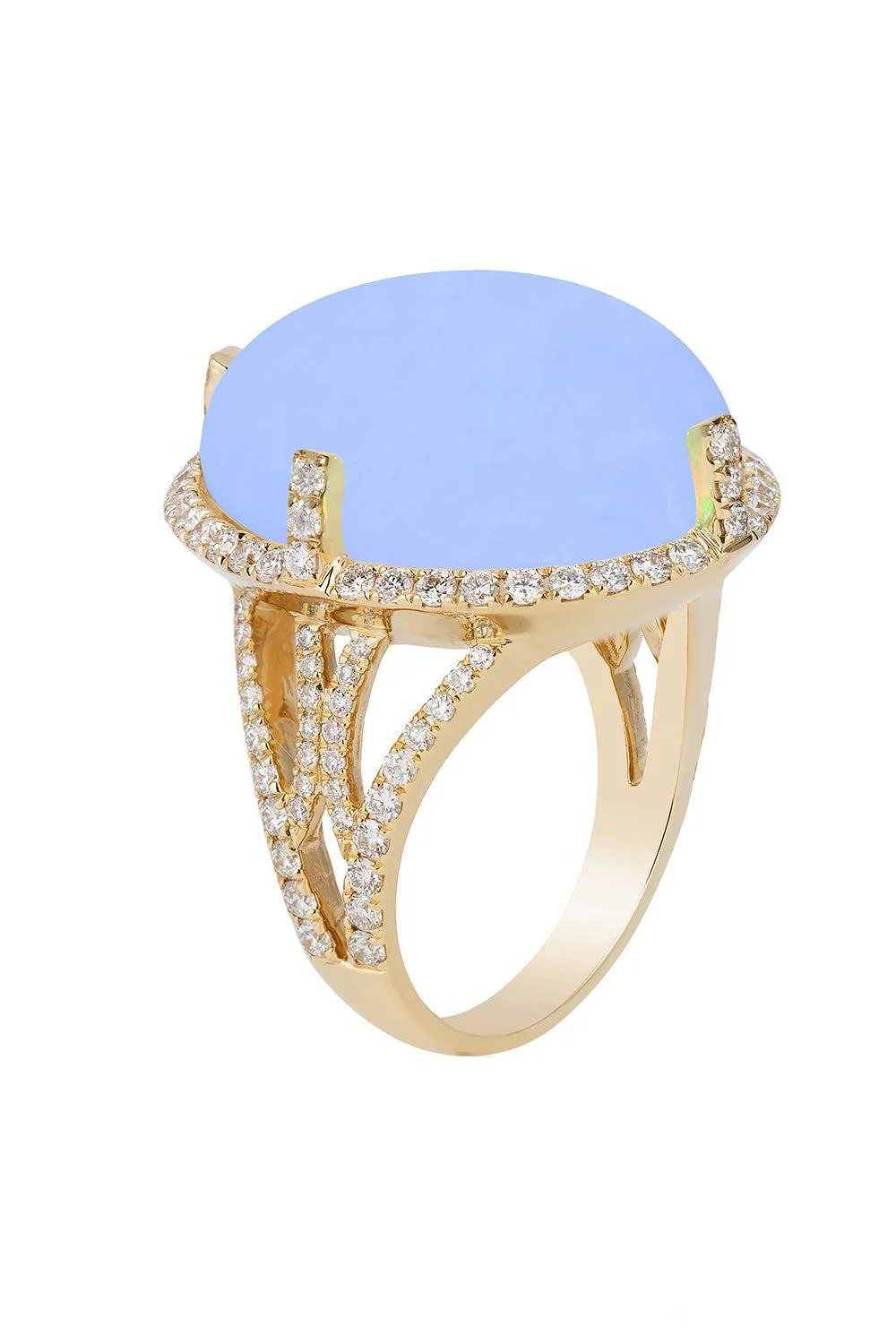 Blue Chalcedony Cabochon G-One Ring