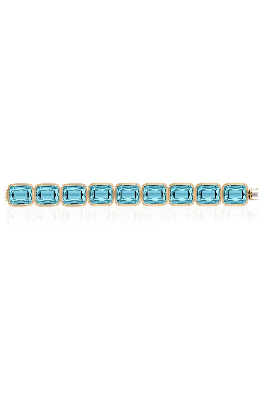 Blue Topaz Cushion Cut Manhattan Bracelet