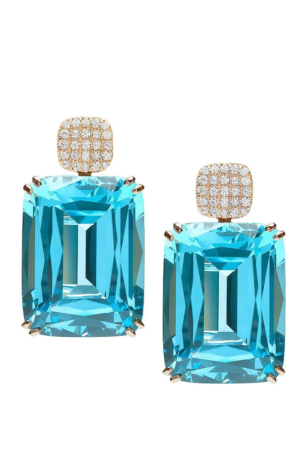 Blue Topaz Cushion Gossip Earrings