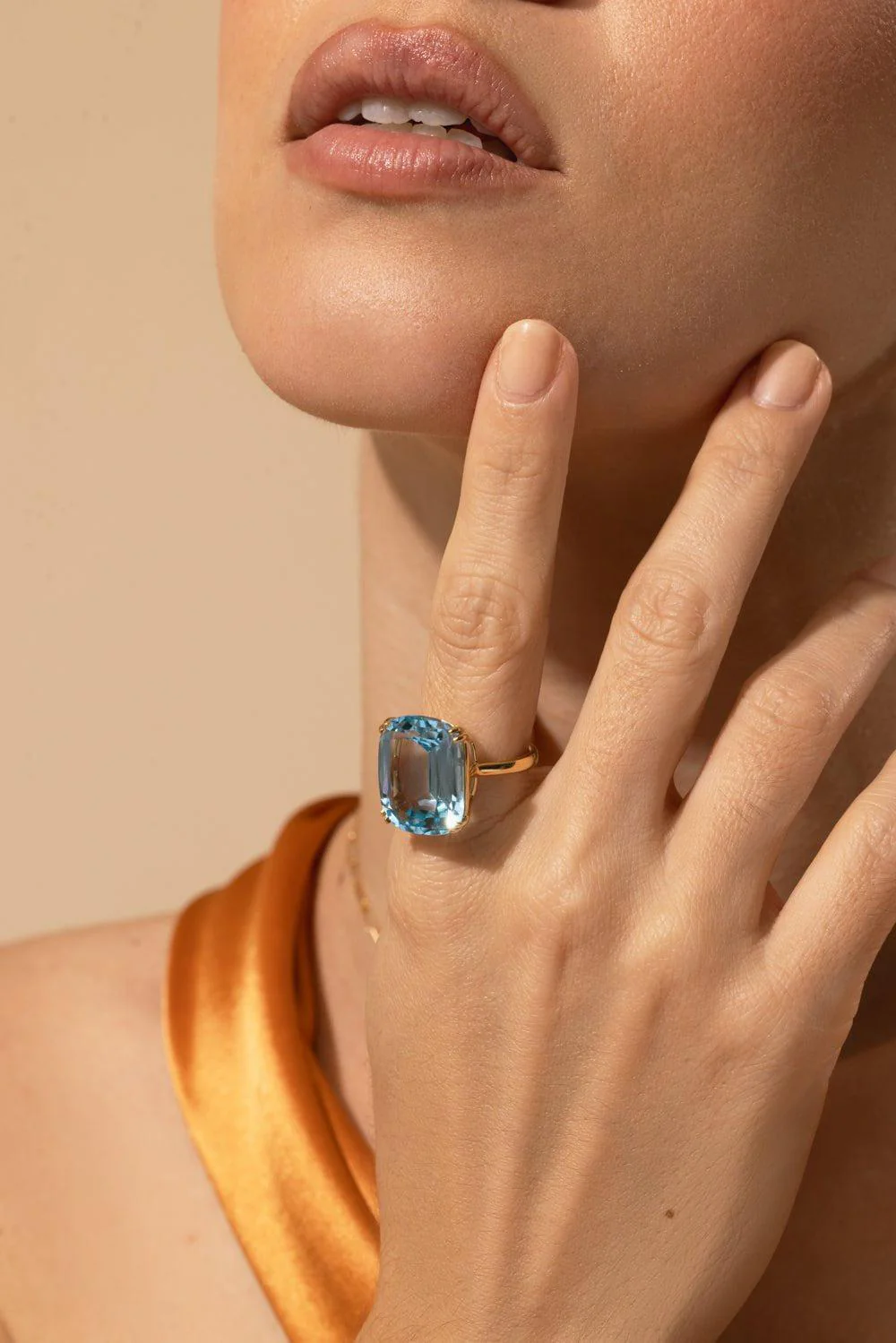 Blue Topaz Cushion Ring - Image 3