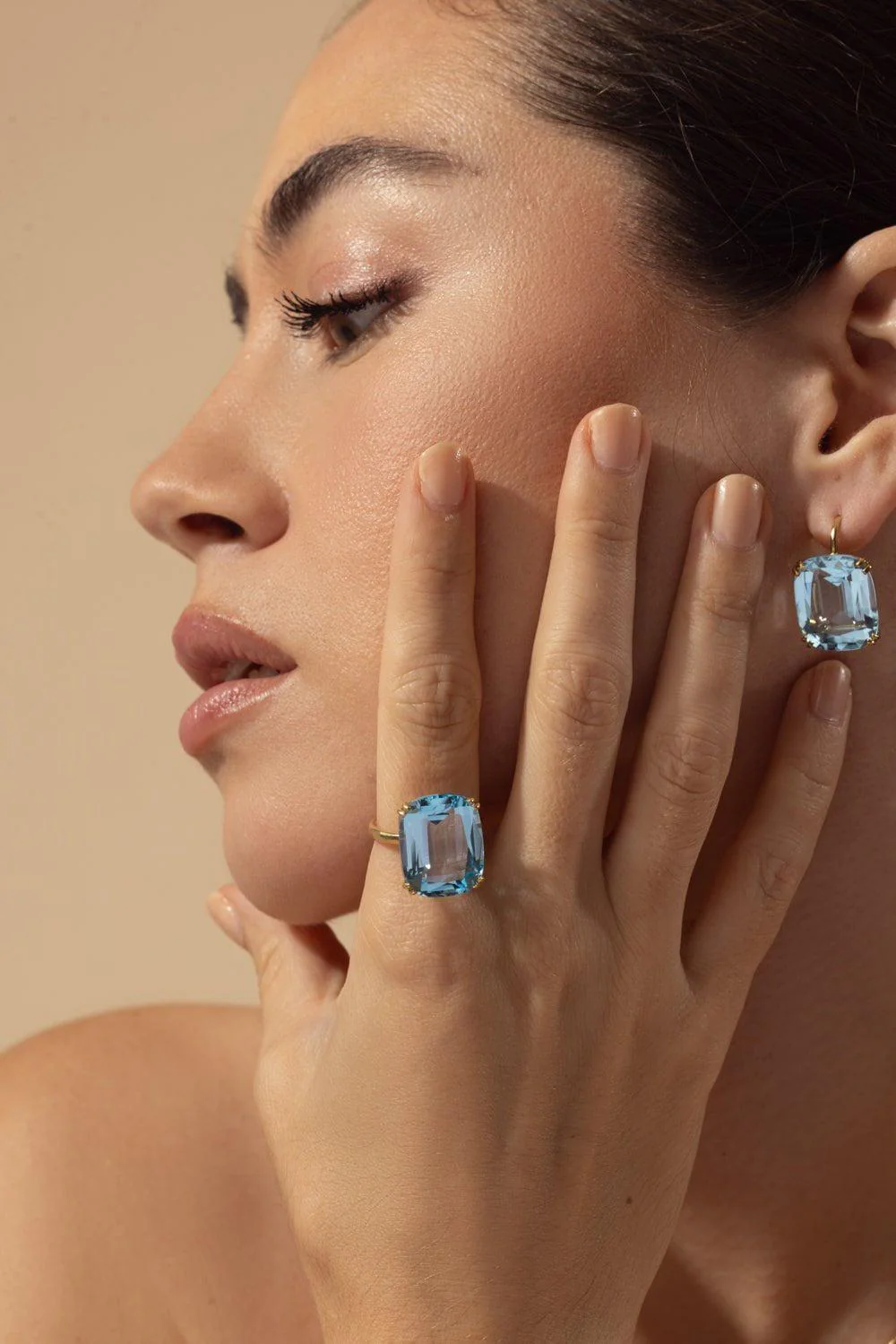 Blue Topaz Cushion Ring - Image 4
