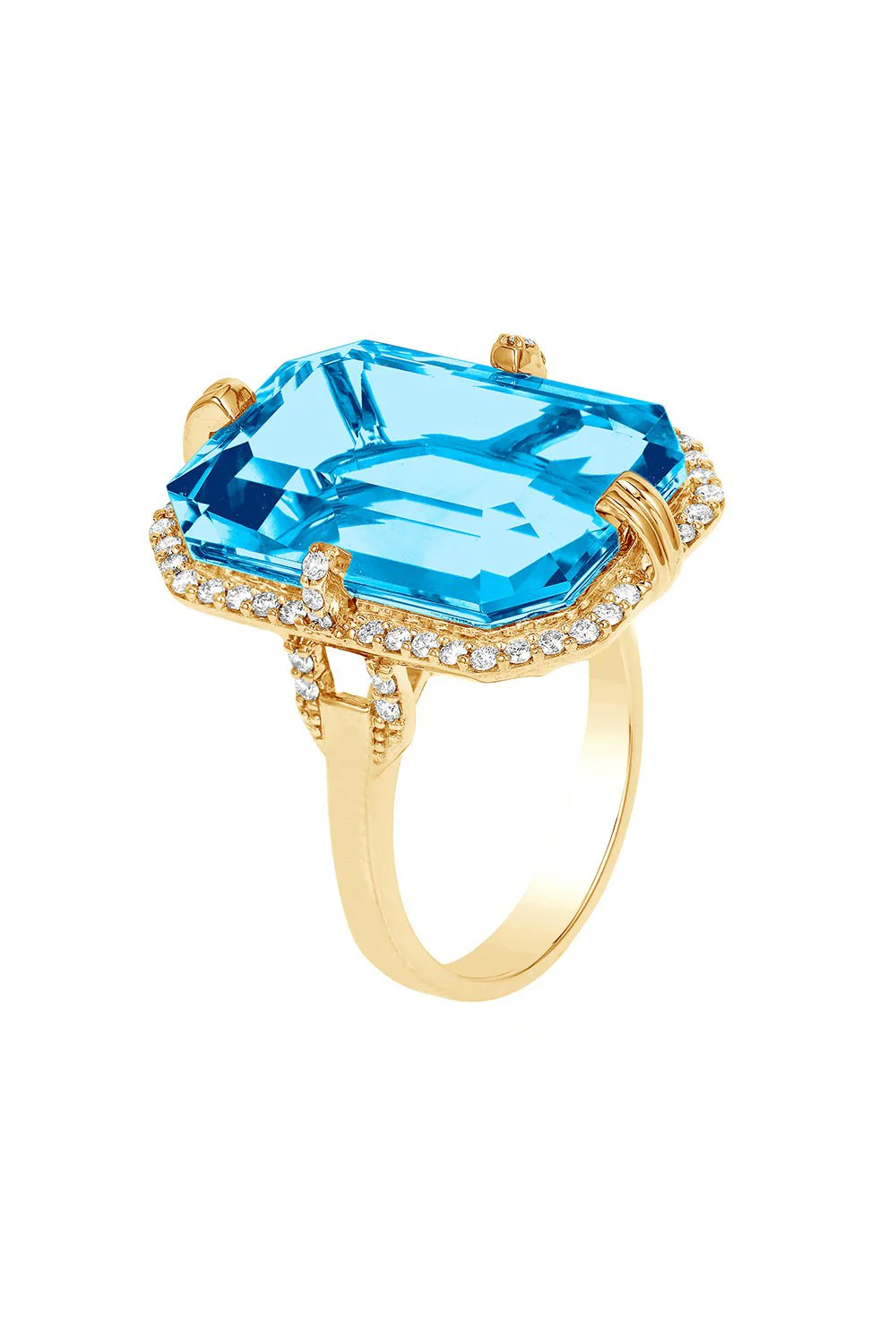 Blue Topaz Diamond Ring