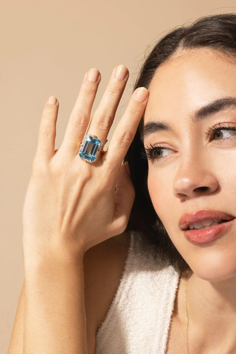 Blue Topaz Diamond Ring - Image 2