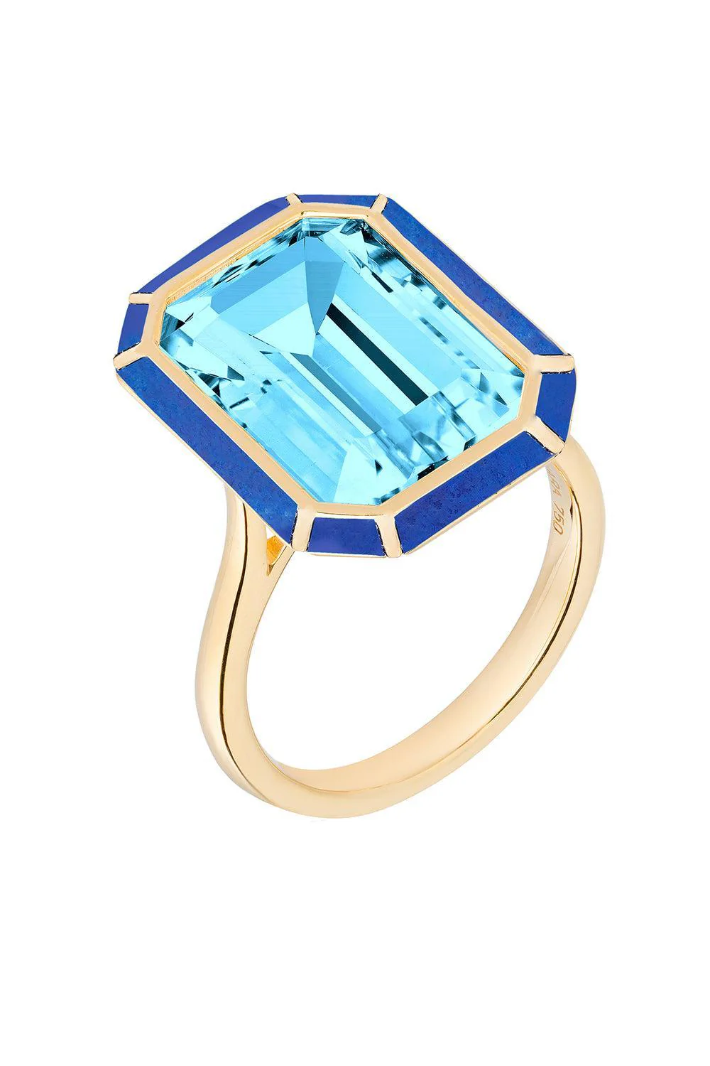 Blue Topaz Lapis Melange Ring