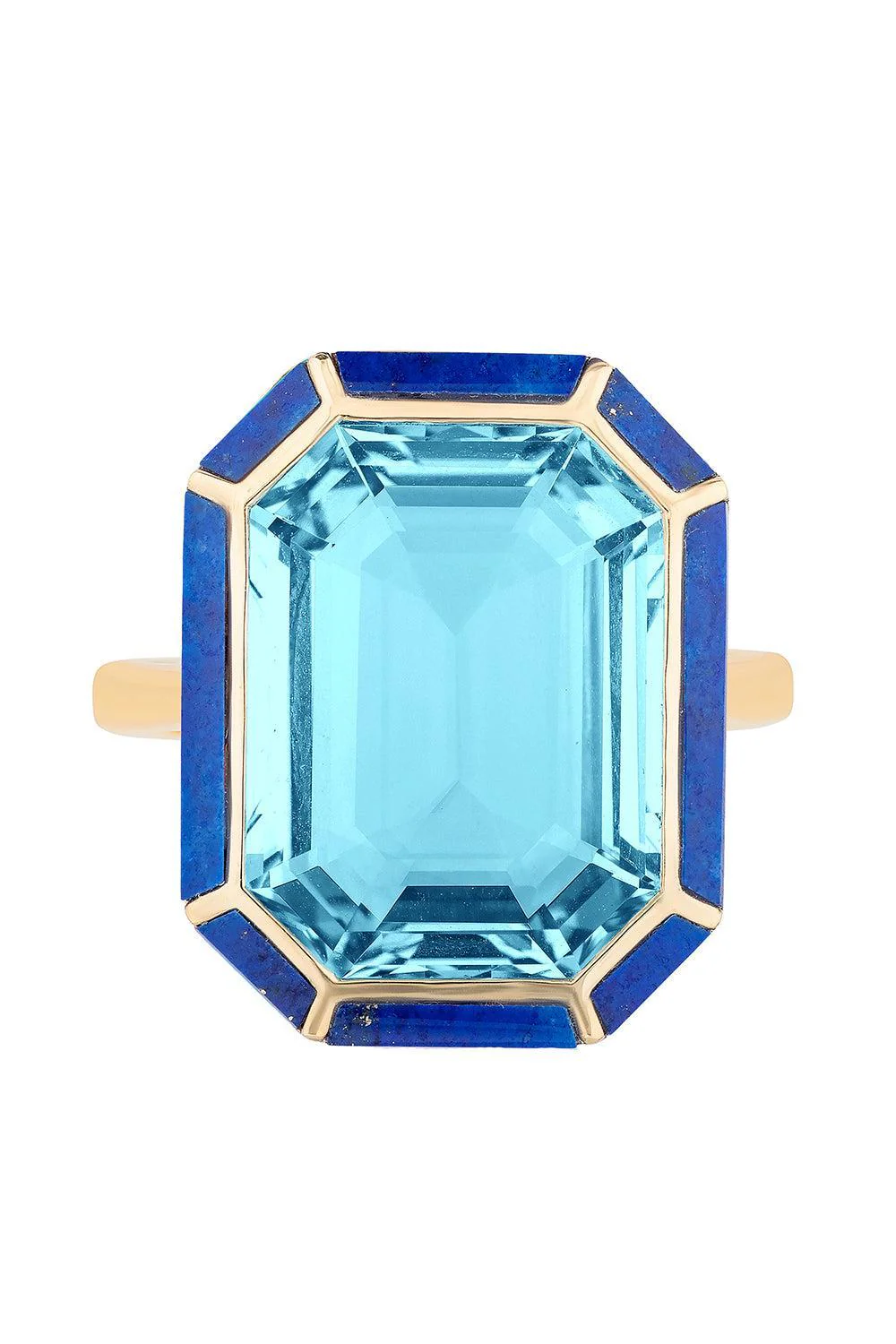 Blue Topaz Lapis Melange Ring - Image 5