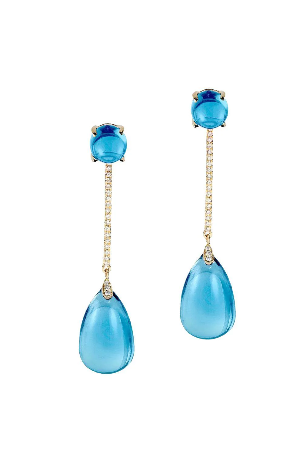 Blue Topaz Long Drop Naughty Earrings